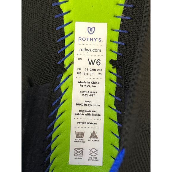 Rothy's The Flat Solid‎ Black Round Toe Knit Washable Ballet Shoe Women's Size 6 - Picture 8 of 8